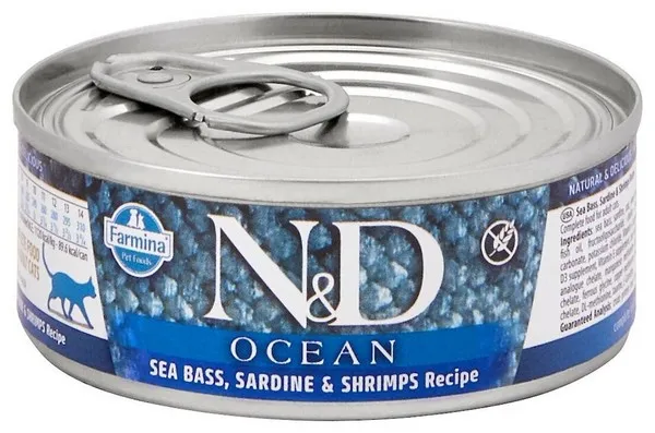 24/2.46OZ Farmina Ocean Cat Bass/Sardine/Shrimp - Food